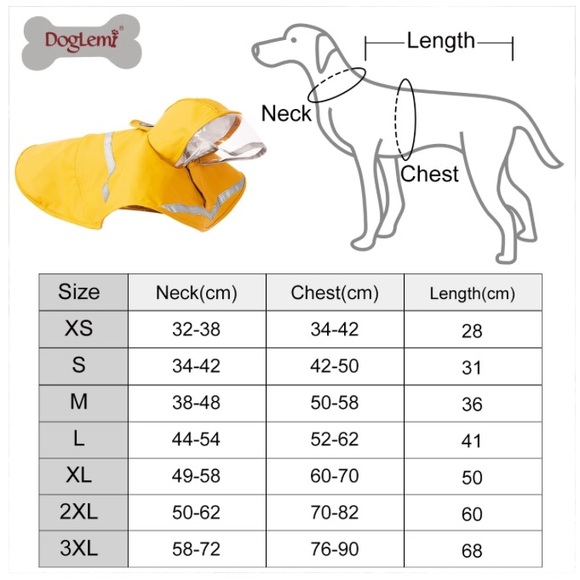 Doglemi Reflective Raincoat - Picture 2 of 8